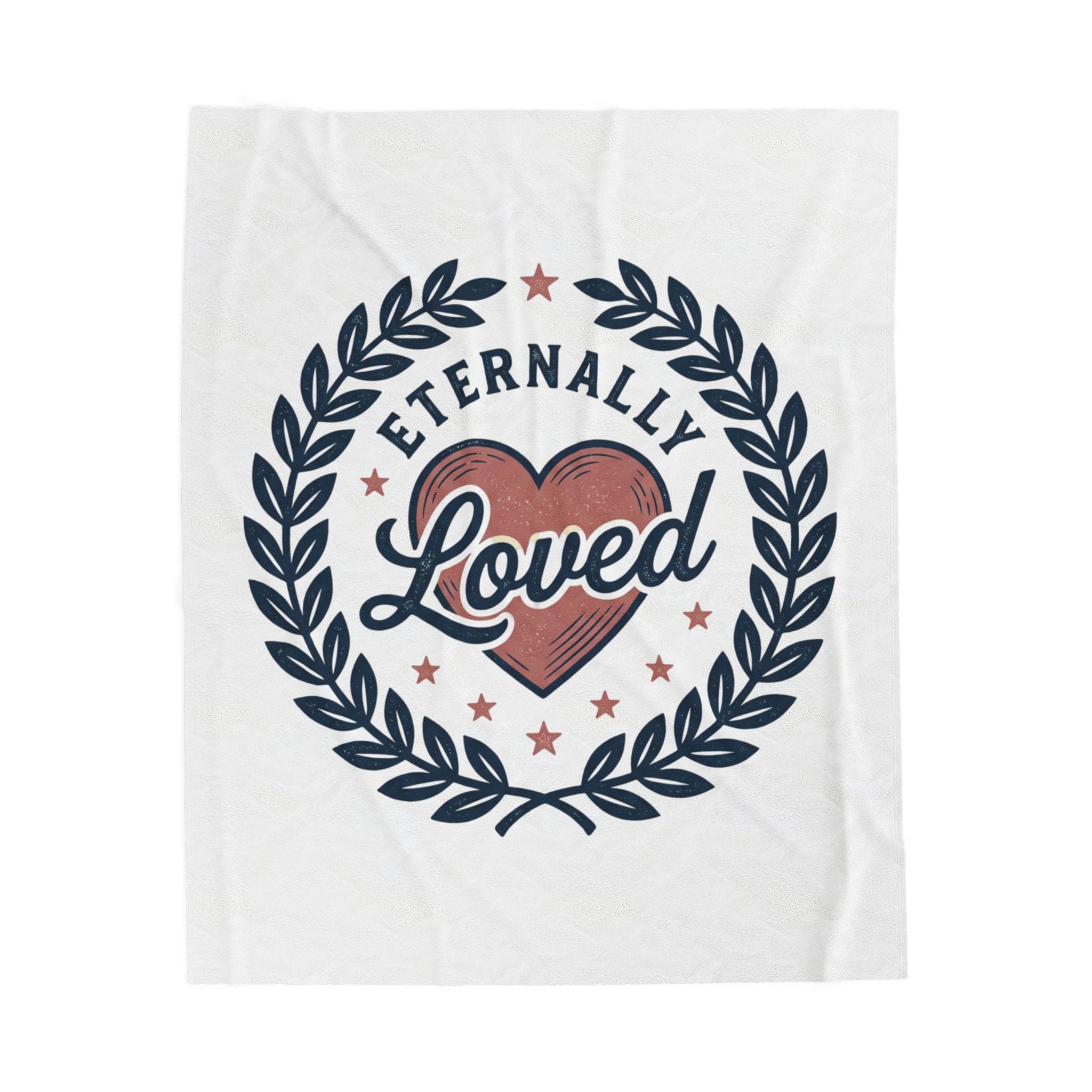 Eternally Loved heart wreath Velveteen Blanket | sentimental cozy throw