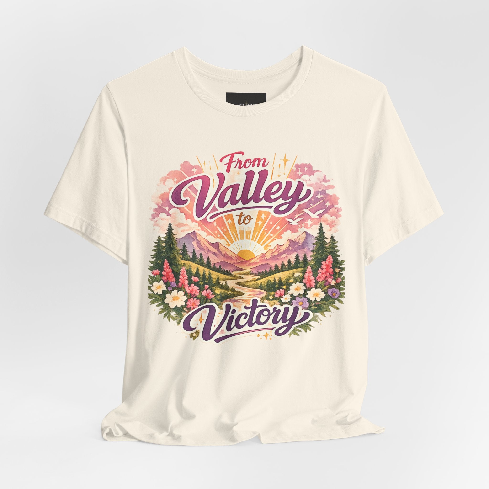 T-Shirt — "From Valley to Victory" Scenic Vintage Mountain Tee