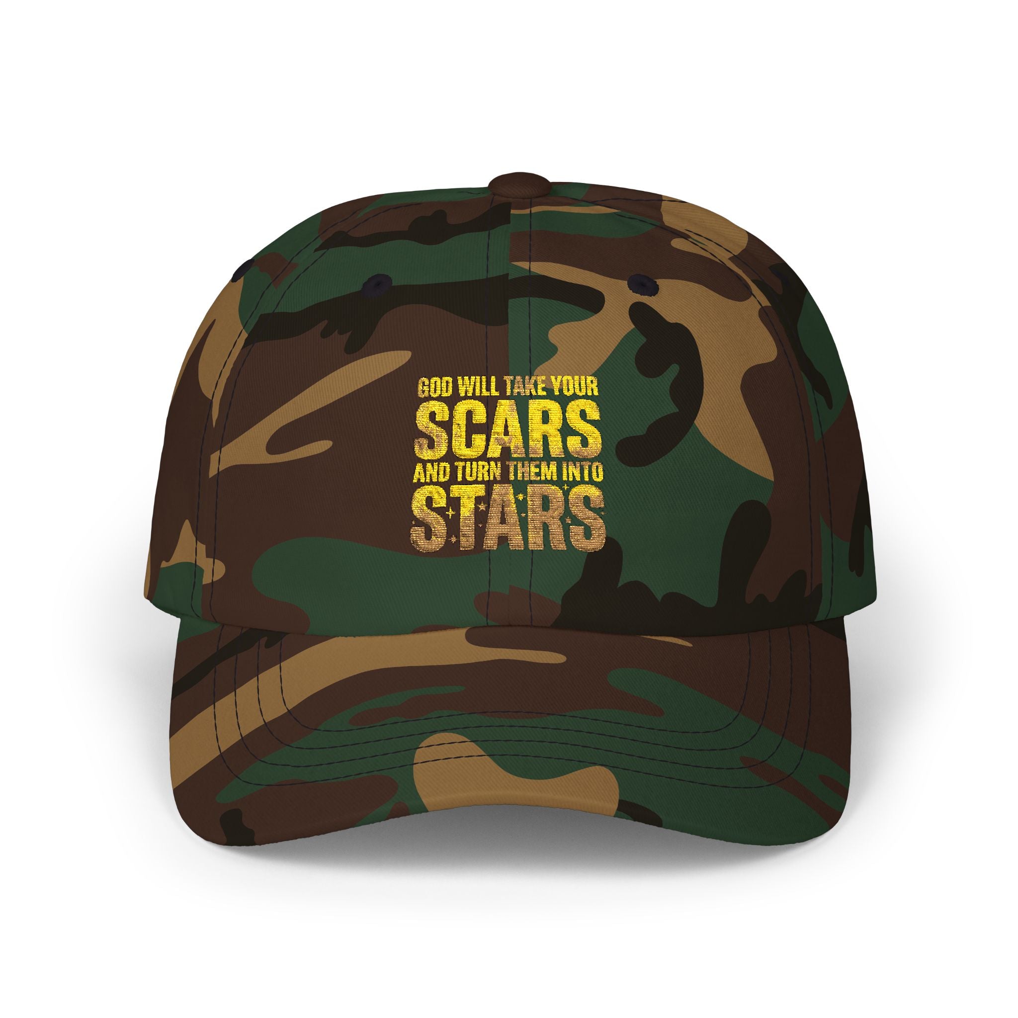"Scars to Stars" Gold Foil Inspirational Hat