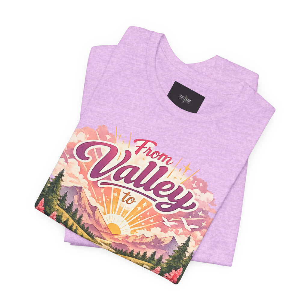 T-Shirt — "From Valley to Victory" Scenic Vintage Mountain Tee