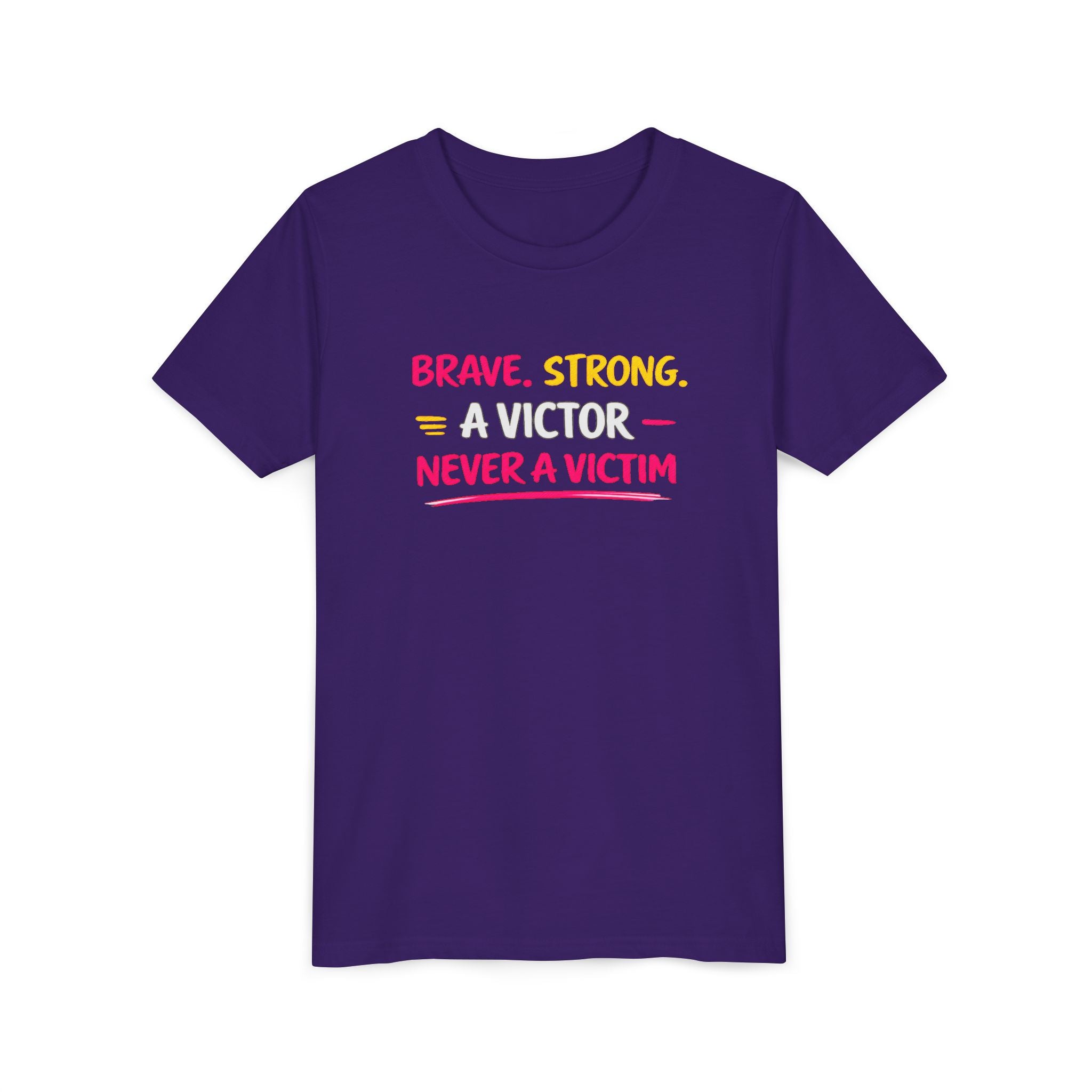Brave. Strong, A Victor Youth Short Sleeve Tee