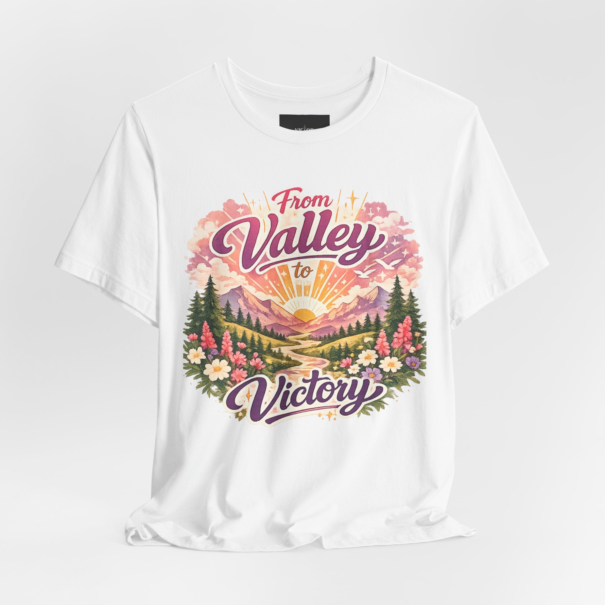 T-Shirt — "From Valley to Victory" Scenic Vintage Mountain Tee