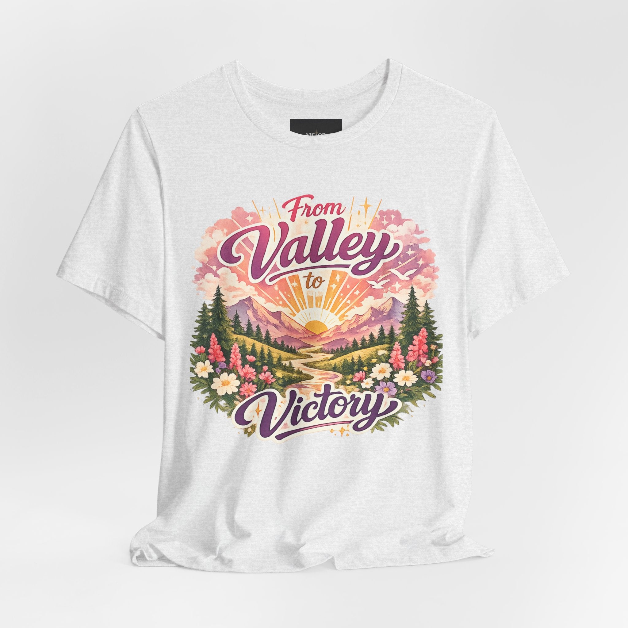 T-Shirt — "From Valley to Victory" Scenic Vintage Mountain Tee