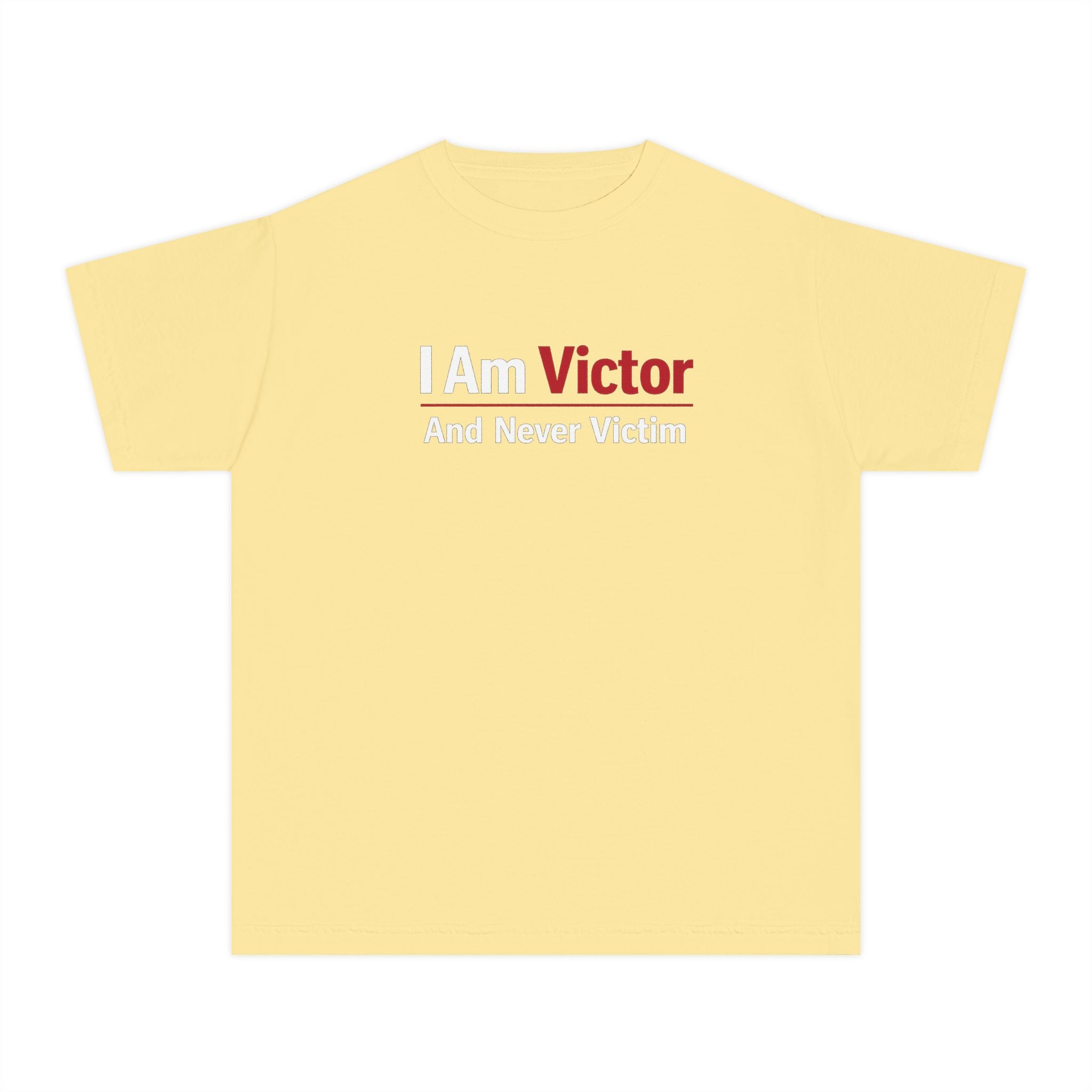 **KiDS**I Am Victor Youth Tee – Motivational Kids T‑Shirt ("I Am Victor And Never Victim")
