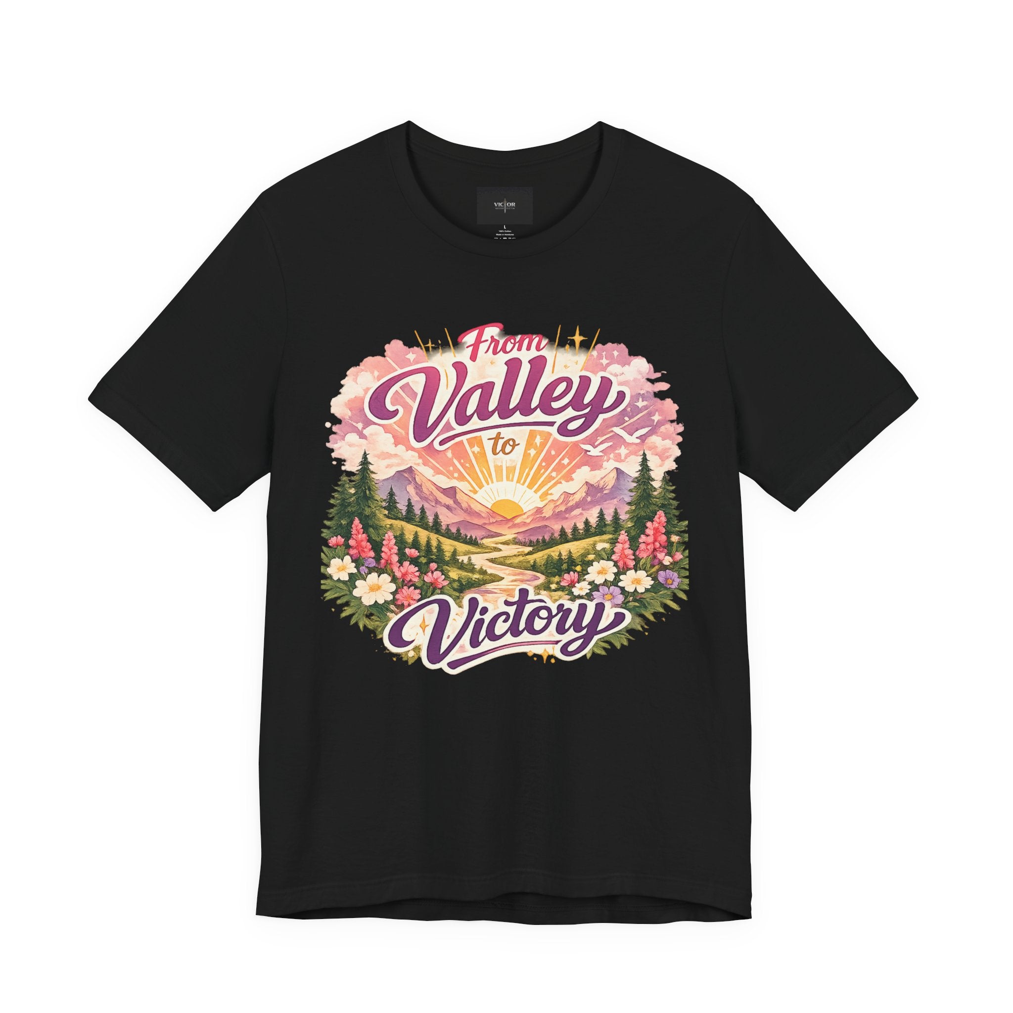 T-Shirt — "From Valley to Victory" Scenic Vintage Mountain Tee