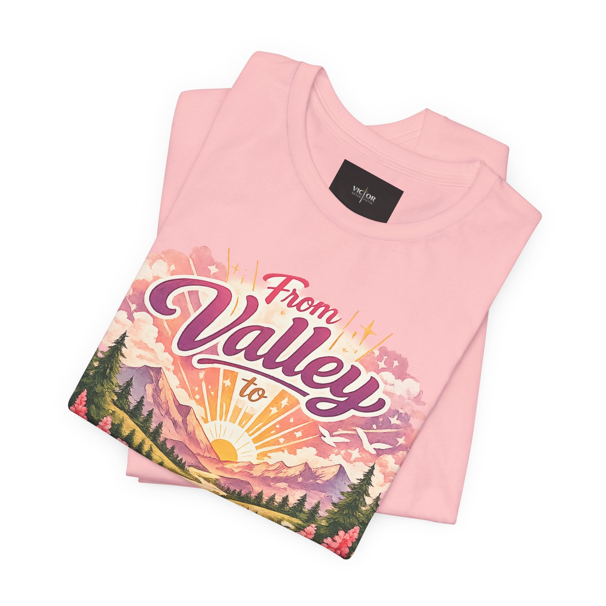 T-Shirt — "From Valley to Victory" Scenic Vintage Mountain Tee