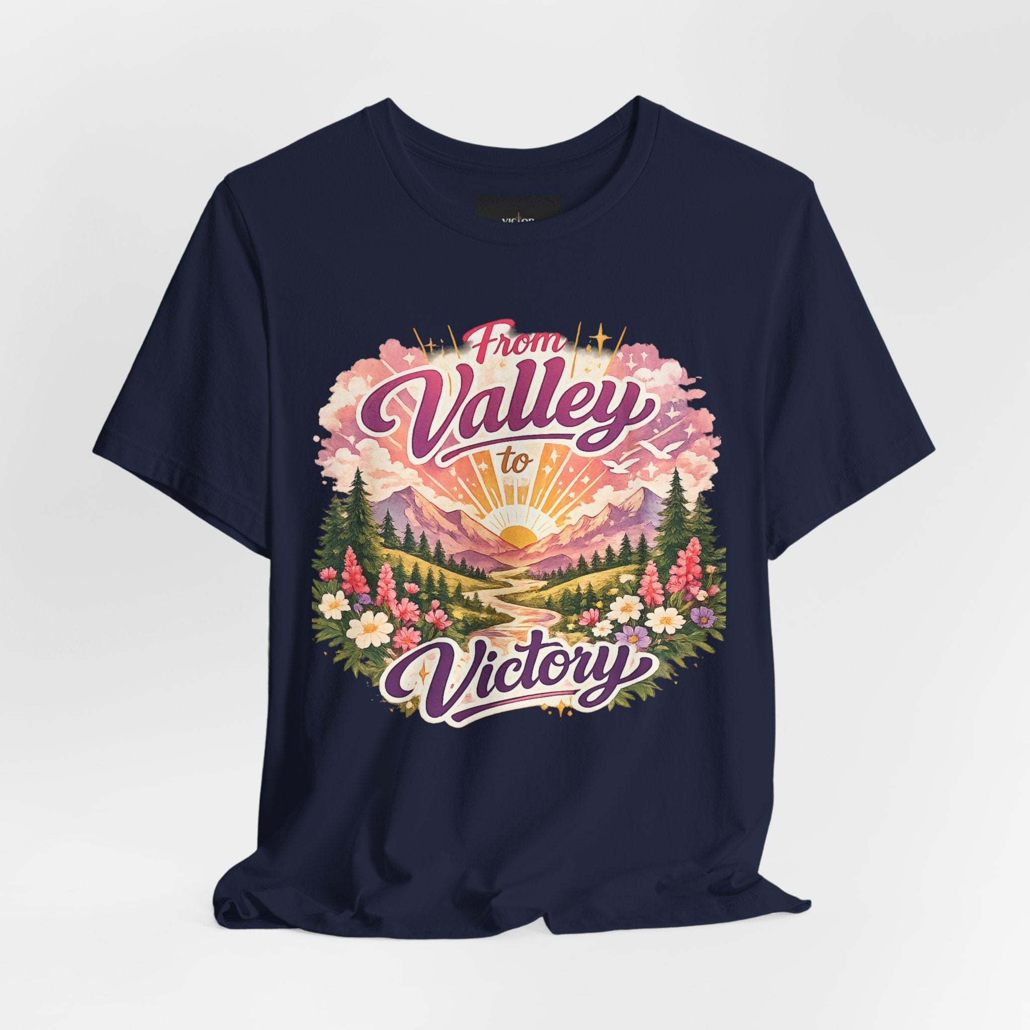 T-Shirt — "From Valley to Victory" Scenic Vintage Mountain Tee
