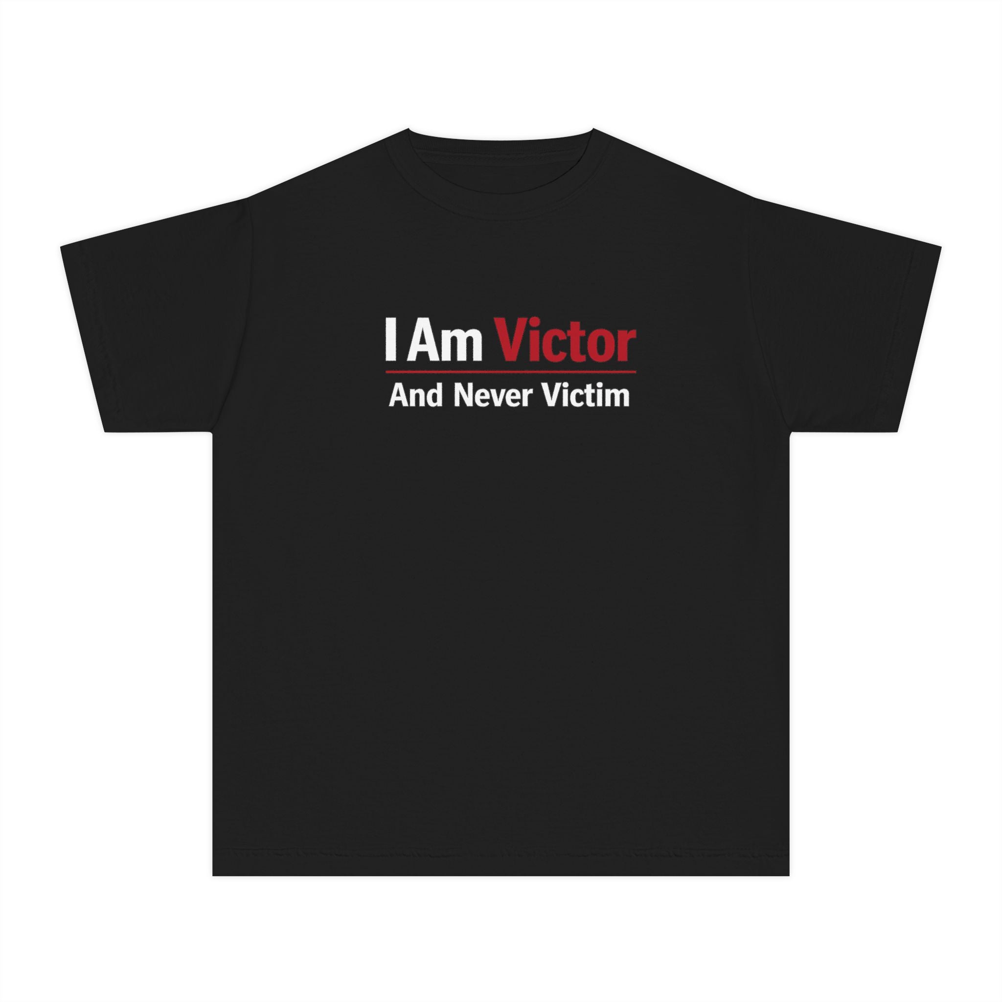 **KiDS**I Am Victor Youth Tee – Motivational Kids T‑Shirt ("I Am Victor And Never Victim")