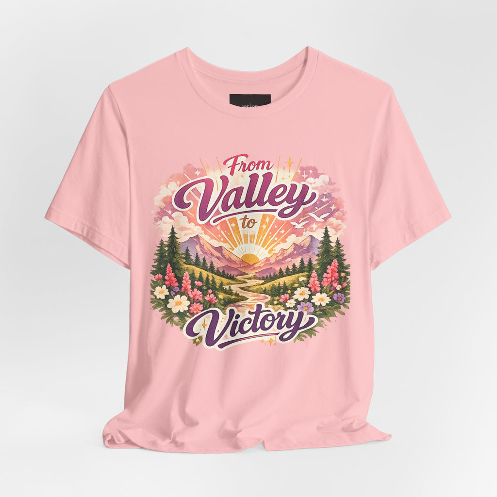T-Shirt — "From Valley to Victory" Scenic Vintage Mountain Tee