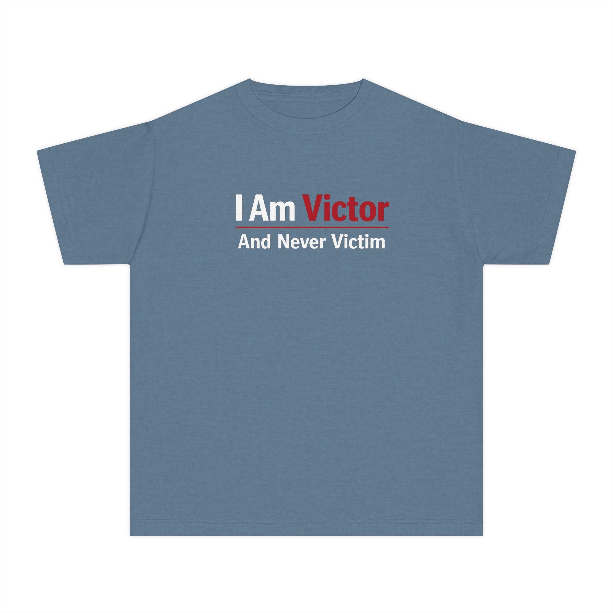 **KiDS**I Am Victor Youth Tee – Motivational Kids T‑Shirt ("I Am Victor And Never Victim")